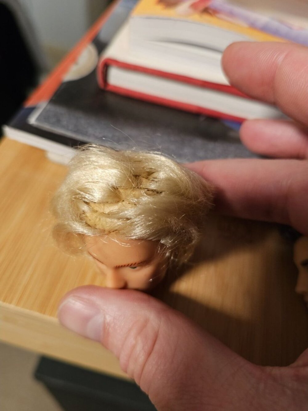 Hasbro Vintage Rob Rio Blonde & Ken Doll Brown Hair Fashion Doll Head Lot of 2 - Picture 2 of 3